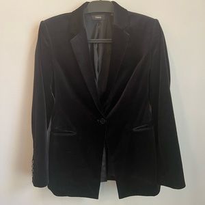 Theory velvet black blazer size 4
